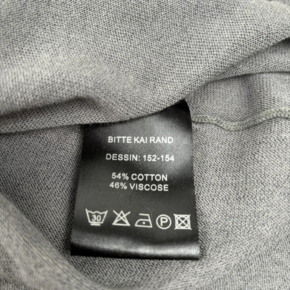 BITTE KAI RAND Asymmetric Knit Sweater Top M / L 2 - Grey w/Black Sleeve Detail - Picture 8 of 12
